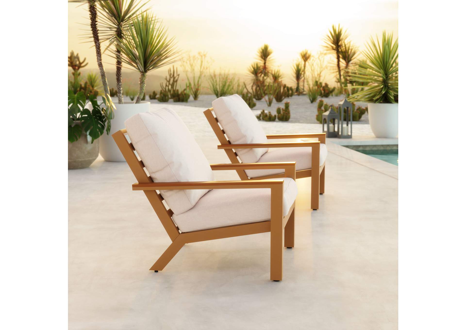Terrio Accent Chair Beige & Natural,Zuo