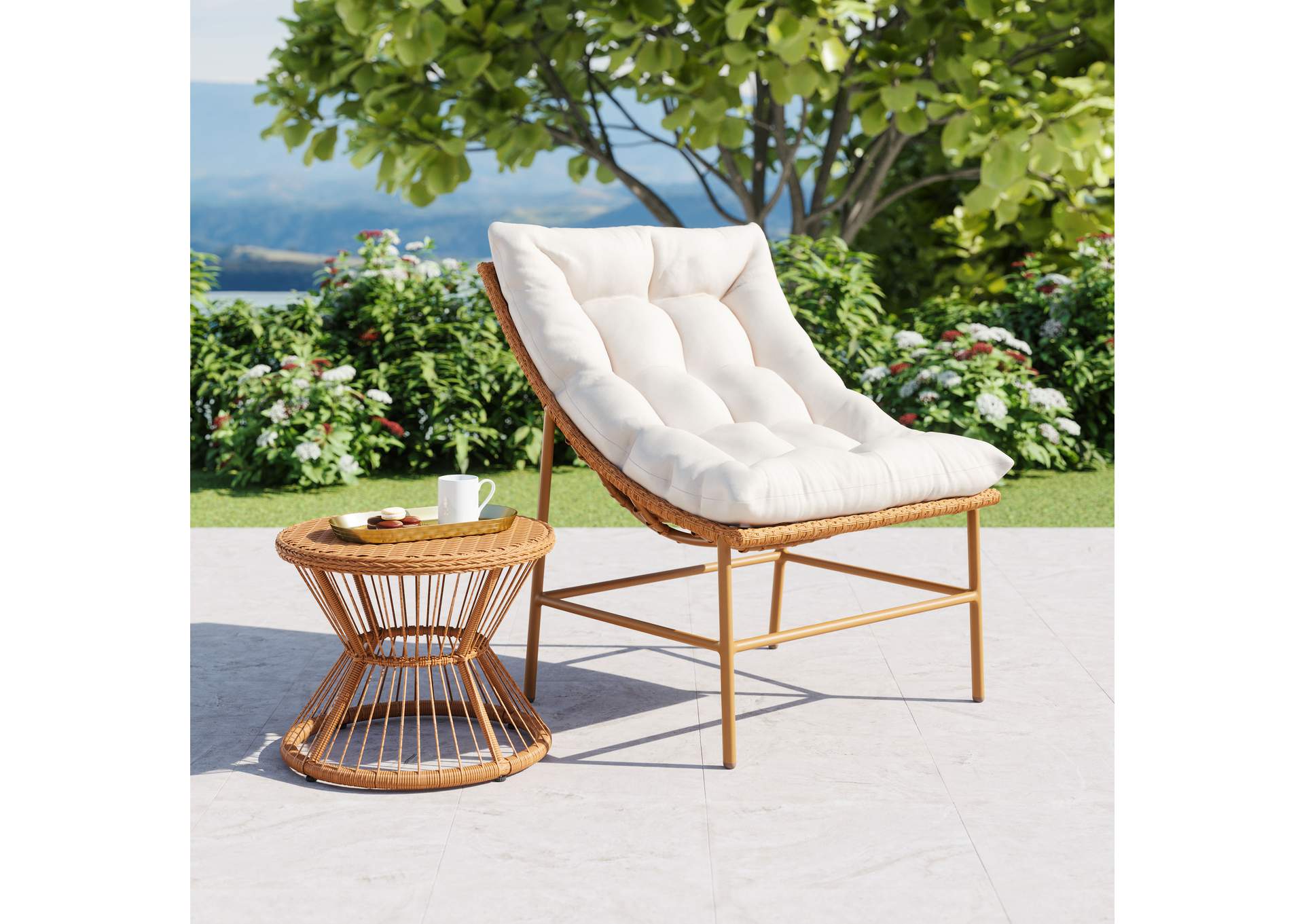 Merilyn Accent Chair Beige & Natural,Zuo