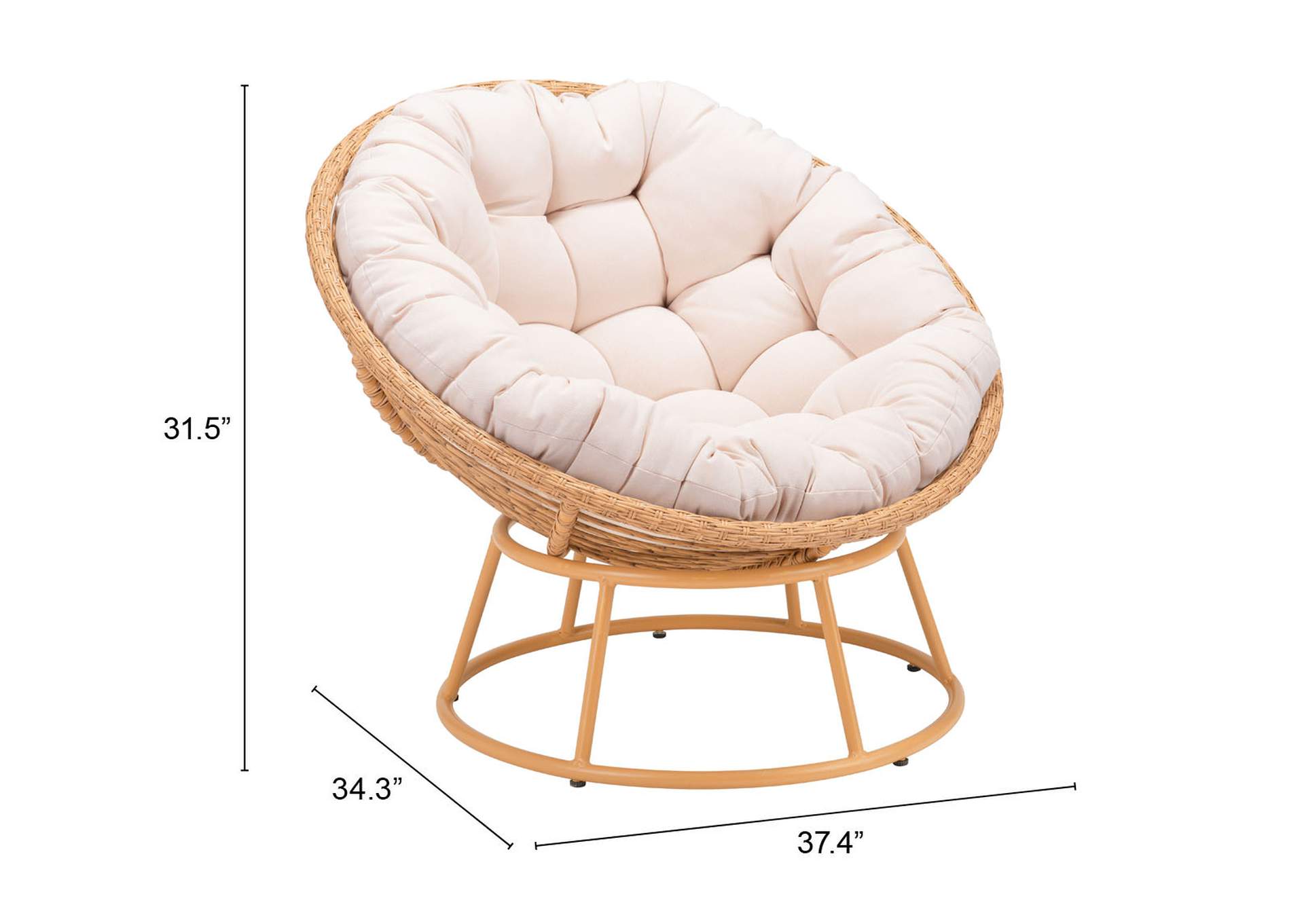 Paz Accent Chair Beige & Natural,Zuo