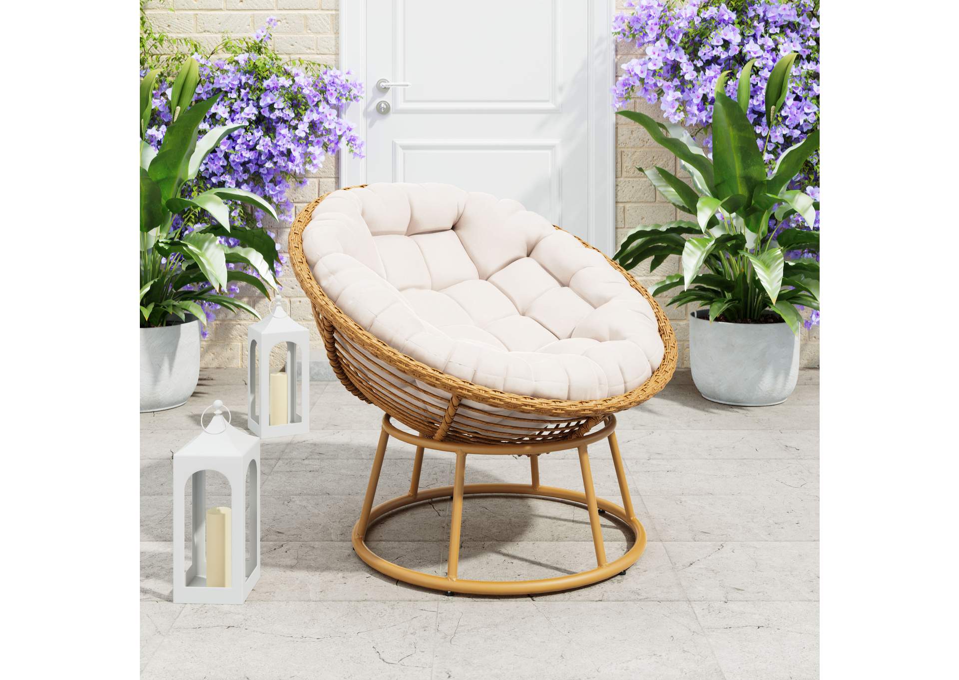 Paz Accent Chair Beige & Natural,Zuo