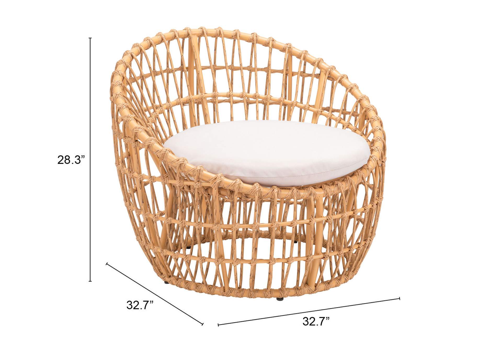 Sasso Accent Chair Beige & Natural,Zuo