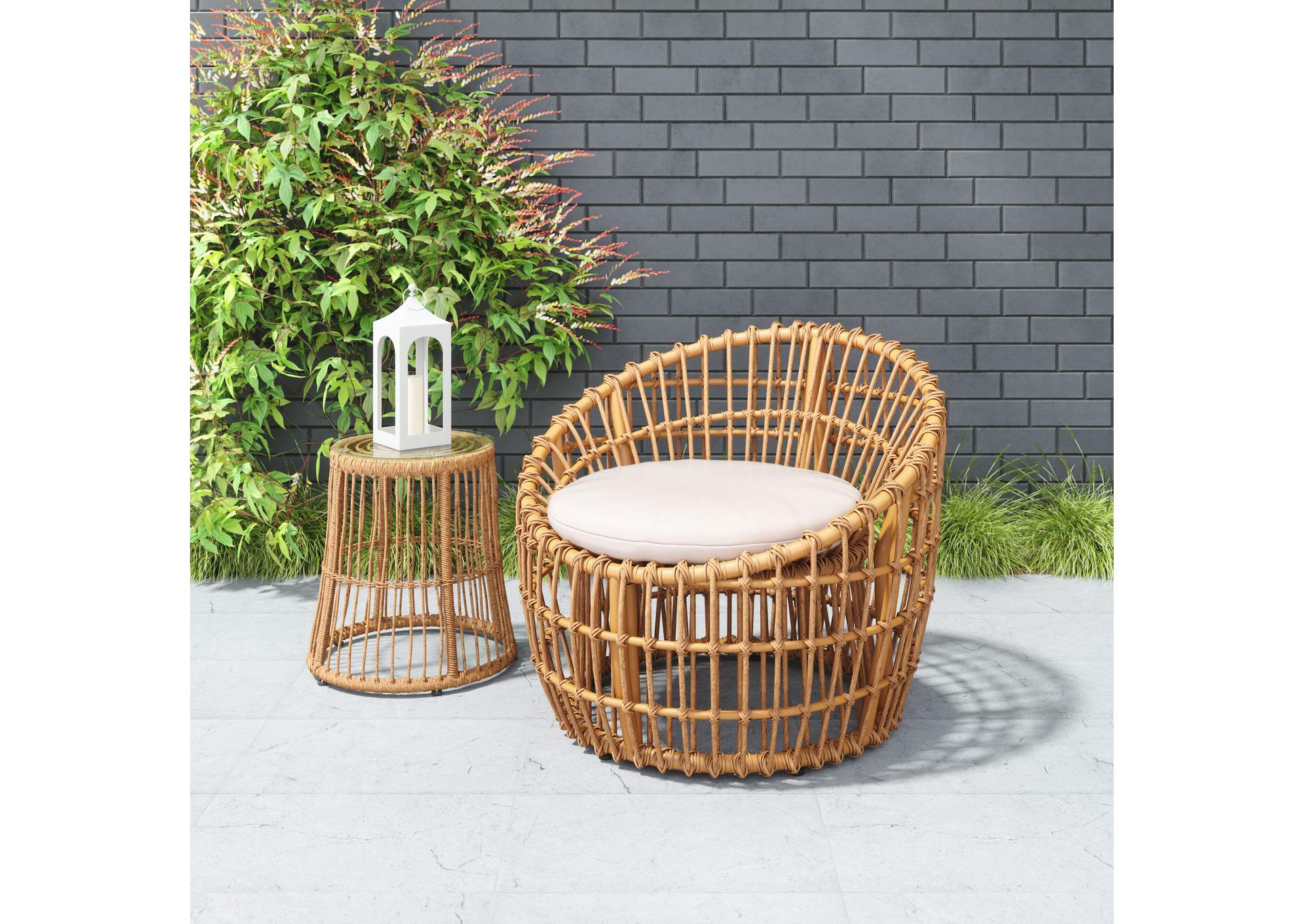 Sasso Accent Chair Beige & Natural,Zuo