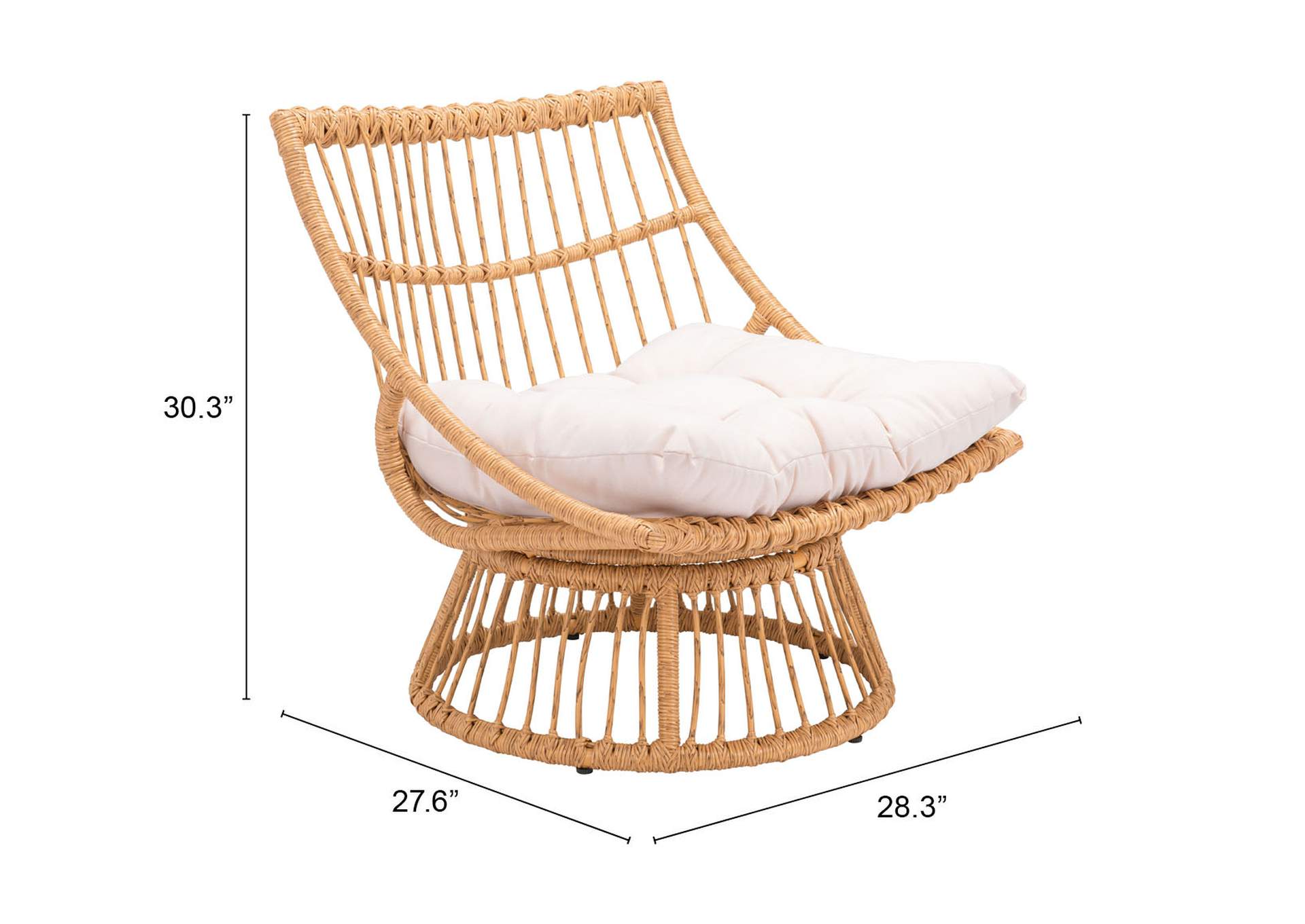 Franco Accent Chair Beige & Natural,Zuo