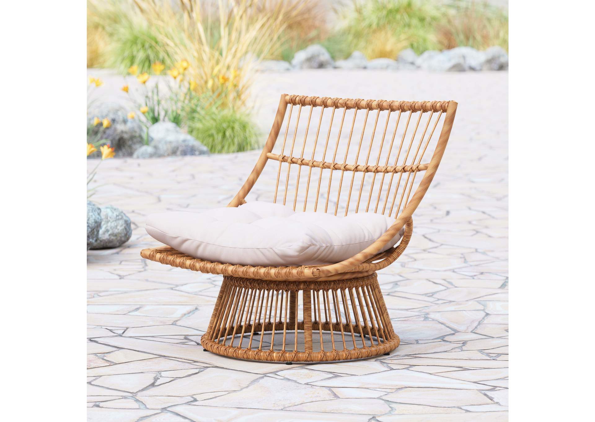 Franco Accent Chair Beige & Natural,Zuo