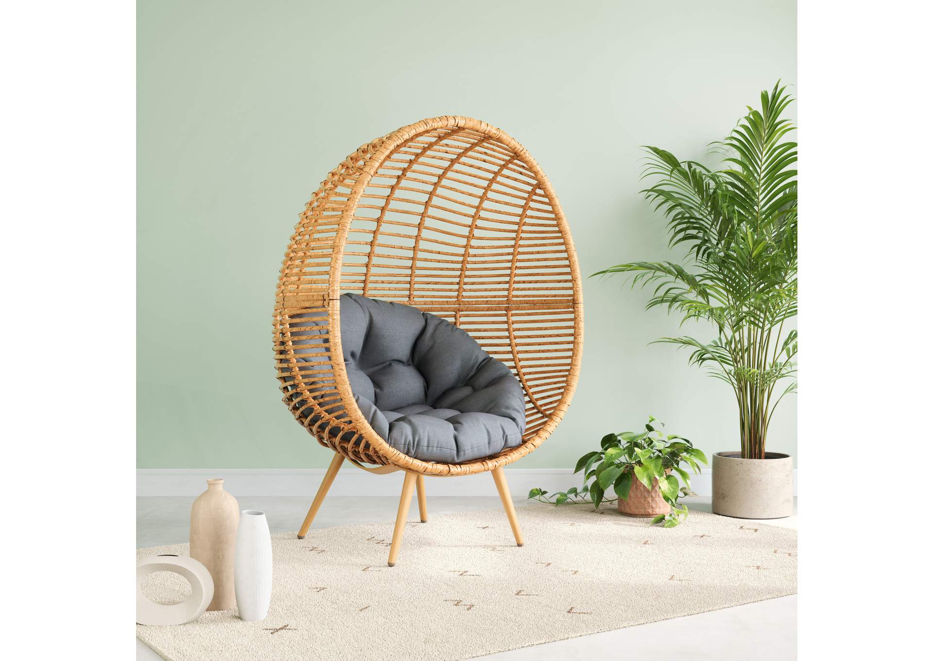Kelley Accent Chair Gray & Natural,Zuo