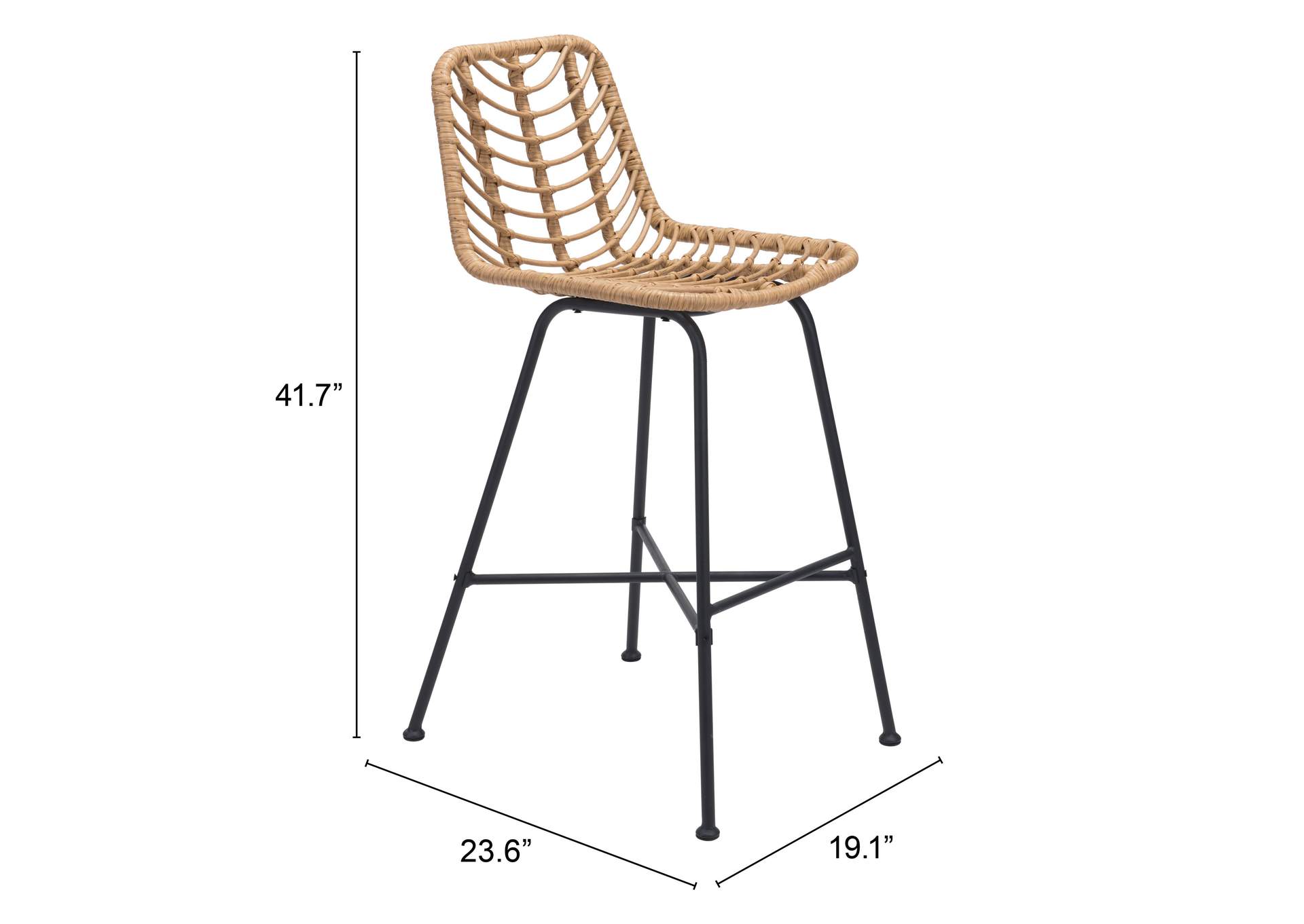 Malaga Barstool (Set Of 2) Natural,Zuo