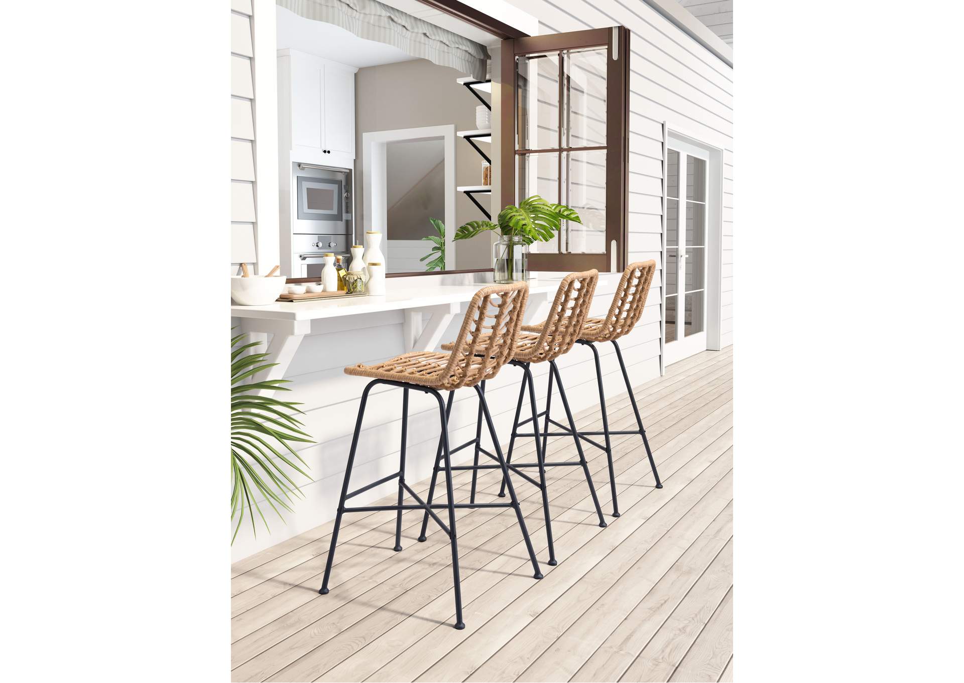 Malaga Barstool (Set Of 2) Natural,Zuo