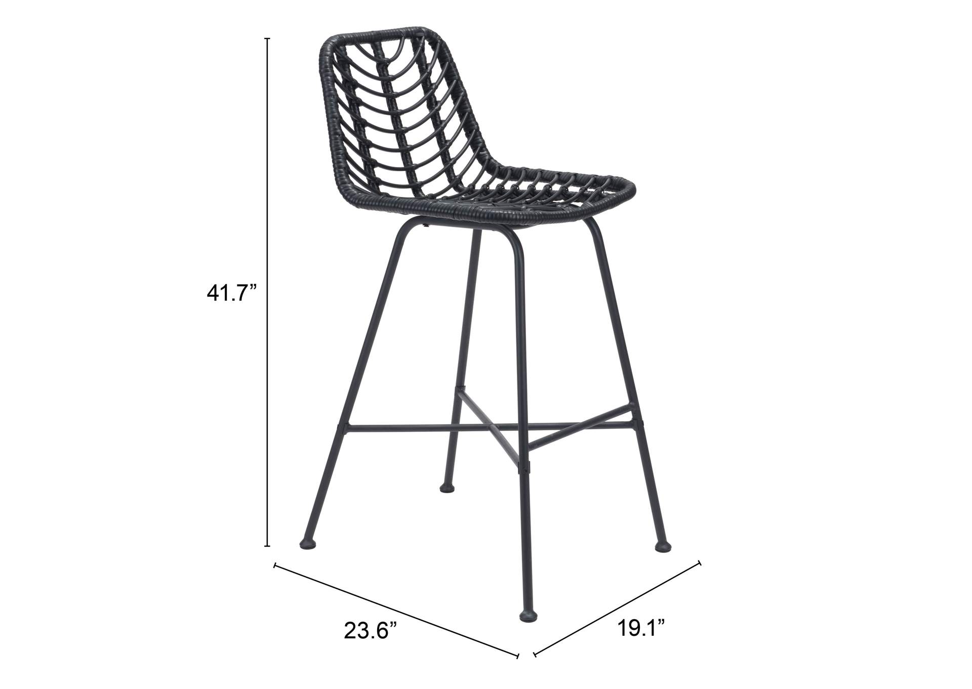 Malaga Barstool (Set Of 2) Black,Zuo