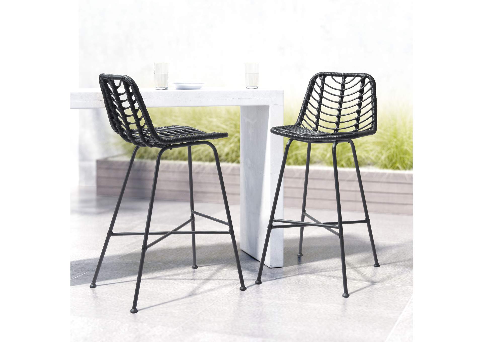 Malaga Barstool (Set Of 2) Black,Zuo