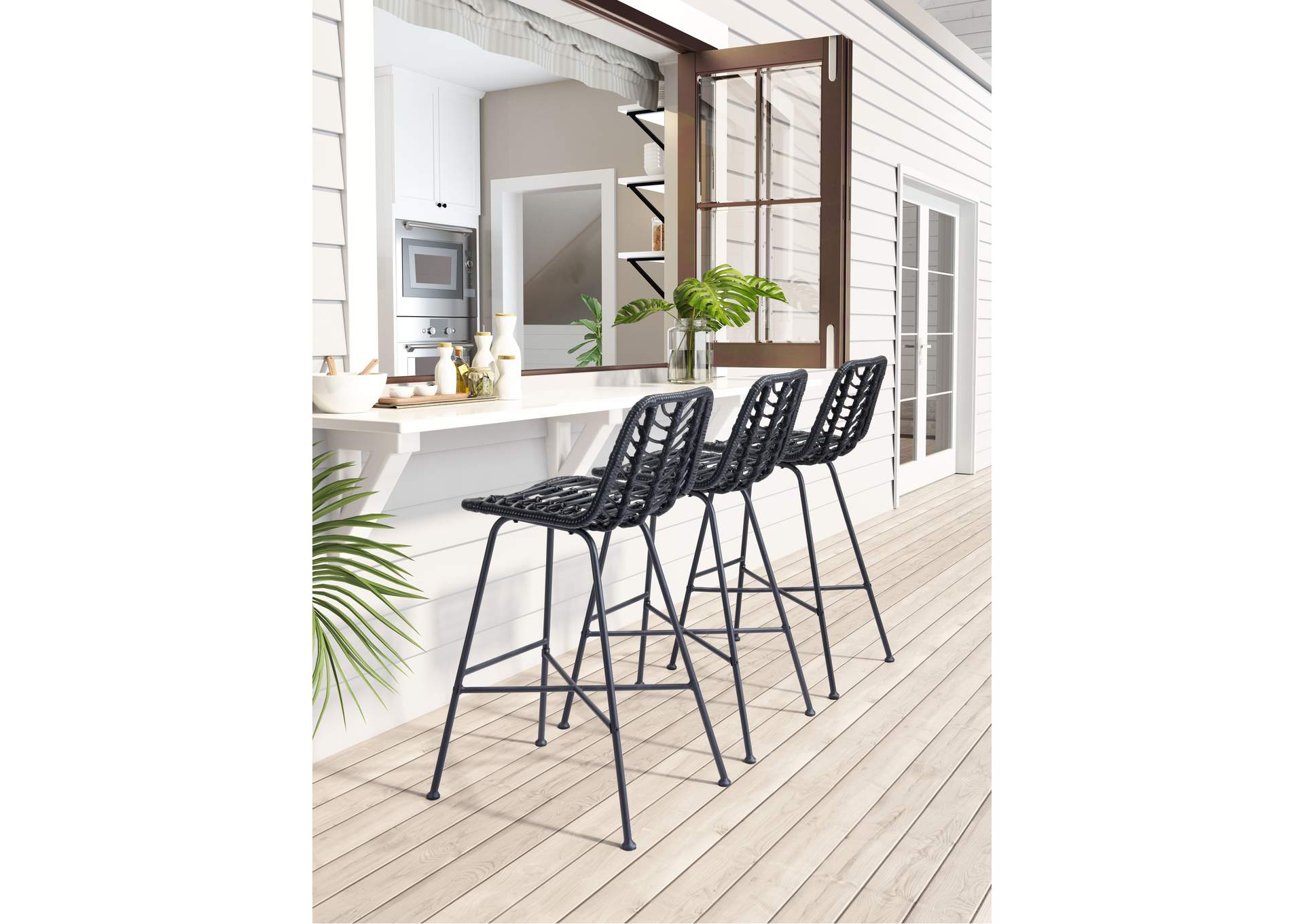 Malaga Barstool (Set Of 2) Black,Zuo
