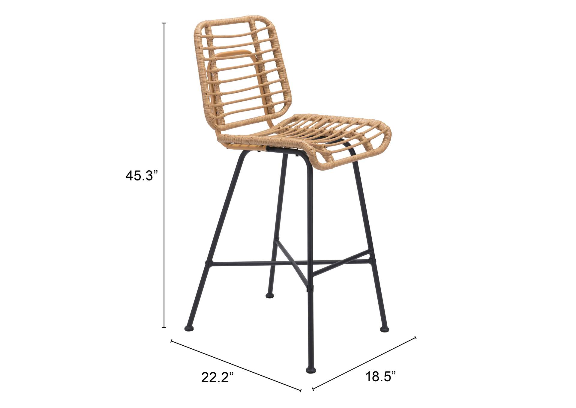 Murcia Barstool (Set Of 2) Natural,Zuo
