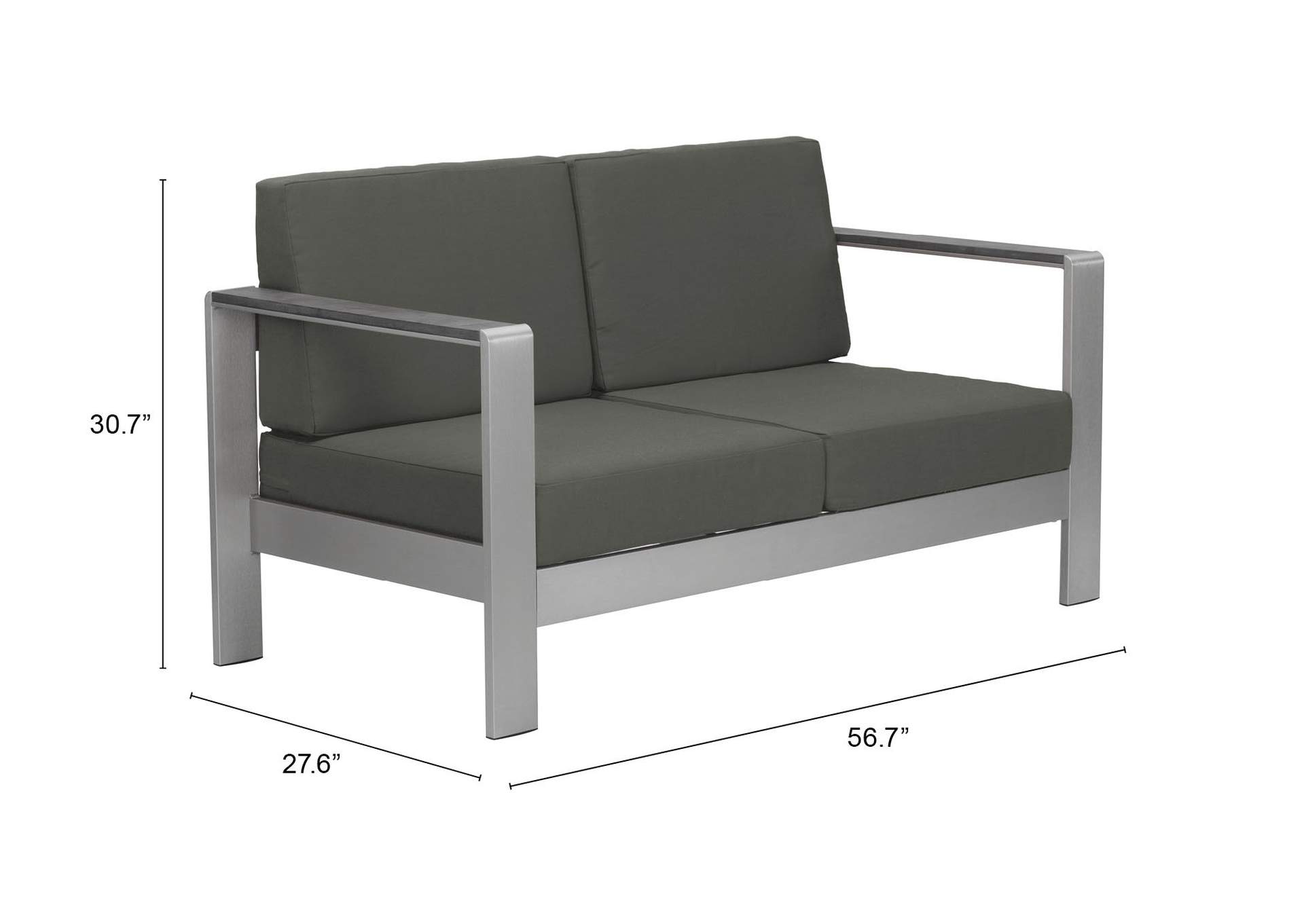 Cosmopolitan Sofa Gray,Zuo