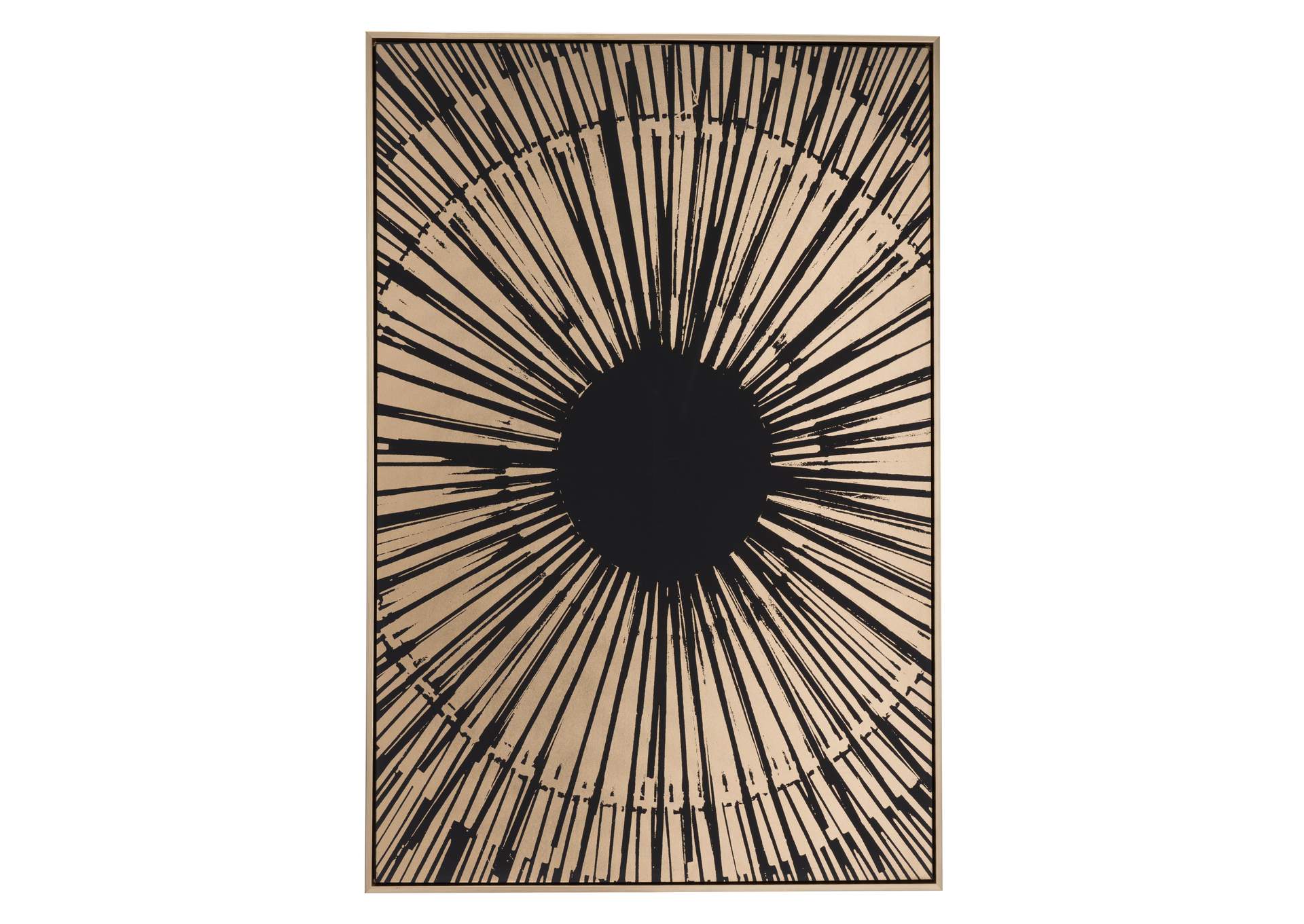 Gold Sunburst Canvas Black & Gold,Zuo