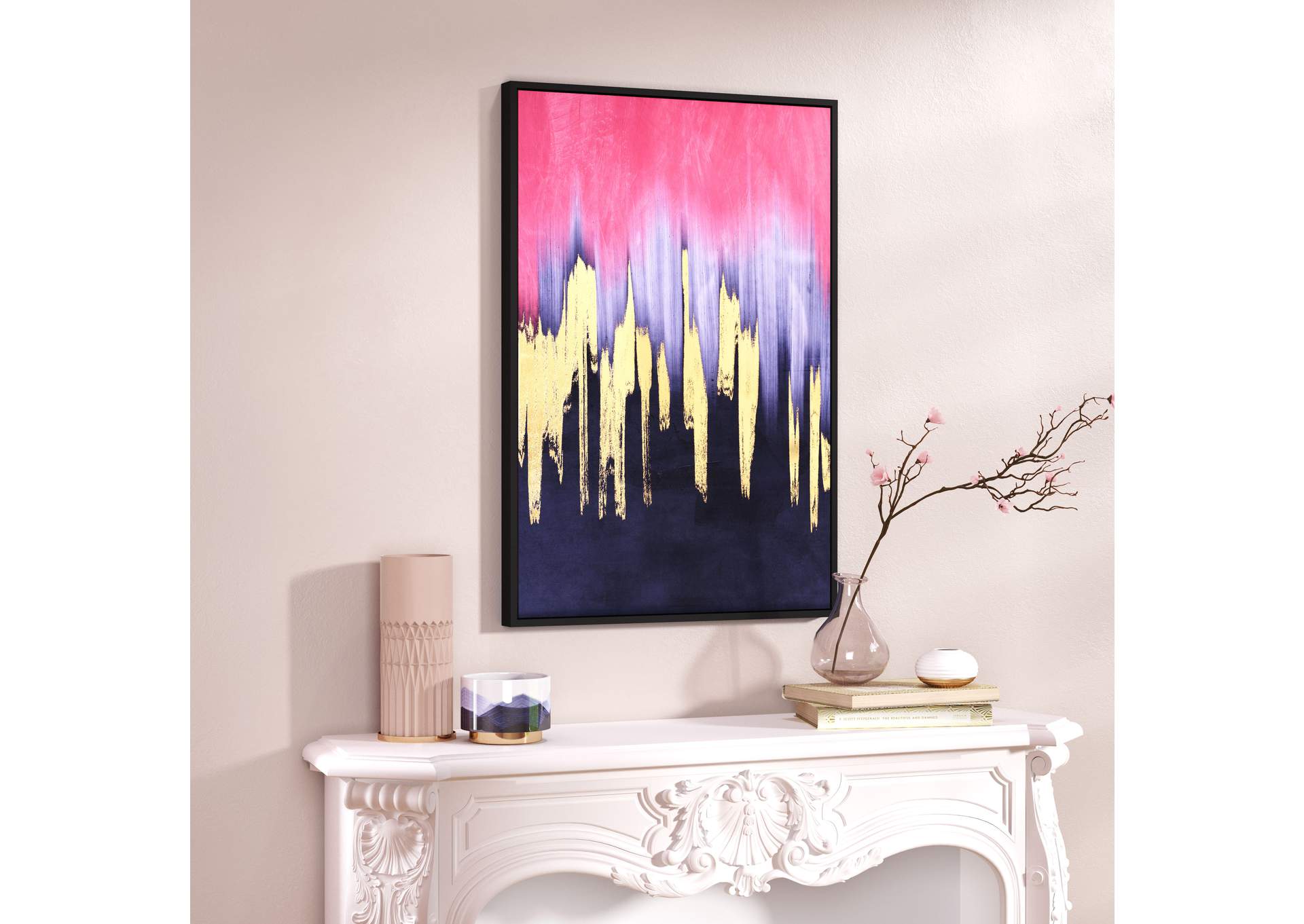 Sunset Wave Canvas Wall Art Multicolor,Zuo