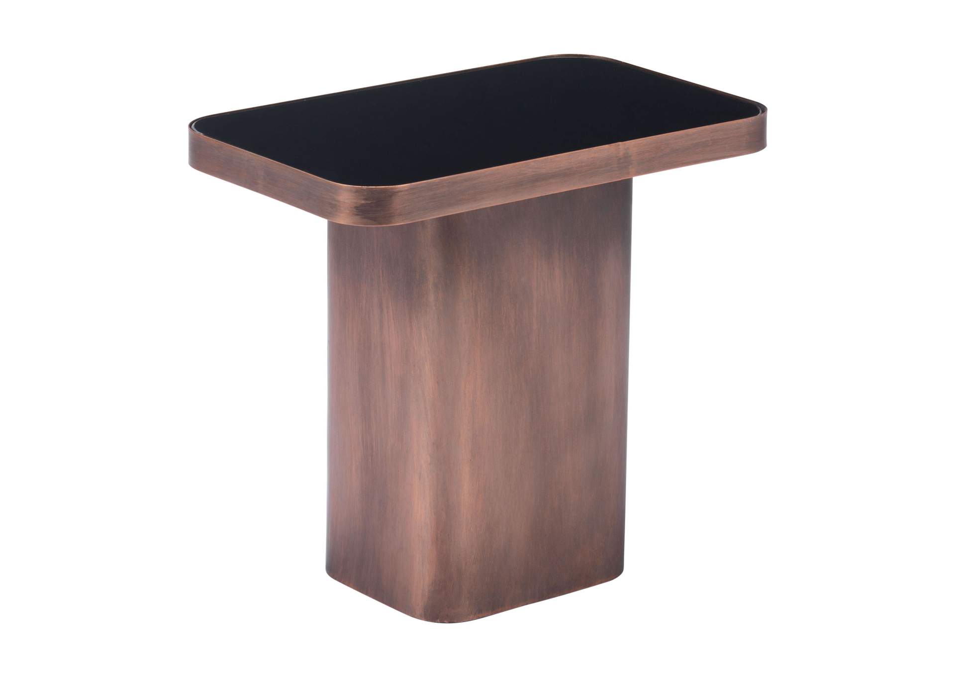 Marcos Side Table Black & Antique Bronze,Zuo