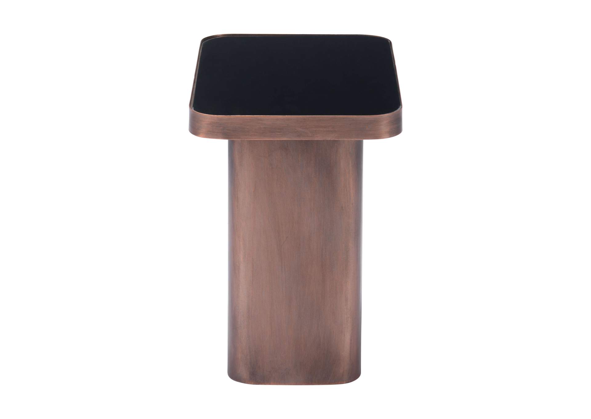 Marcos Side Table Black & Antique Bronze,Zuo