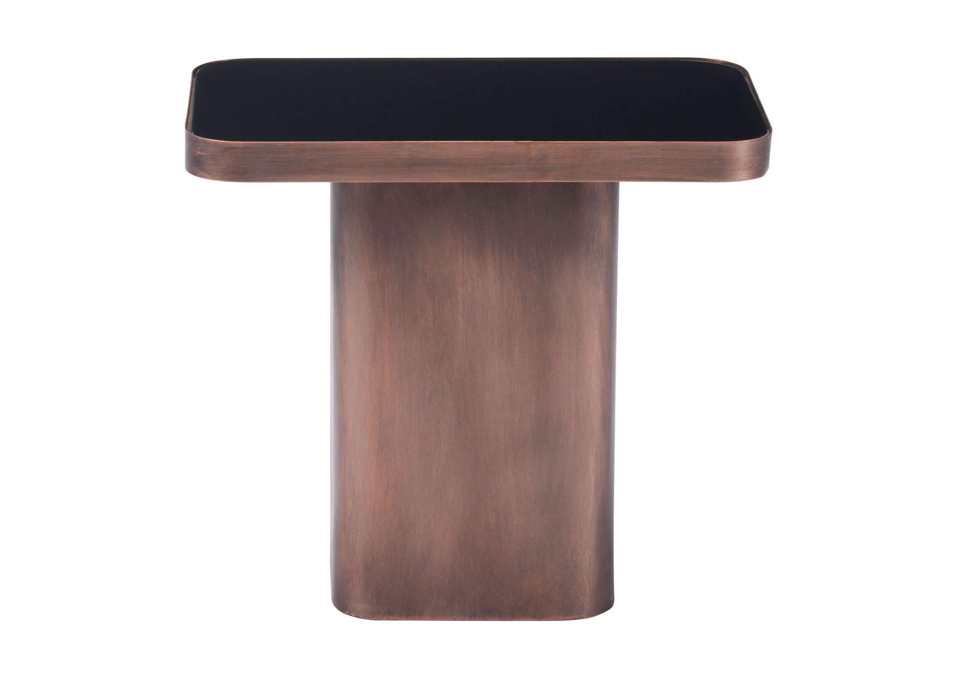 Marcos Side Table Black & Antique Bronze,Zuo
