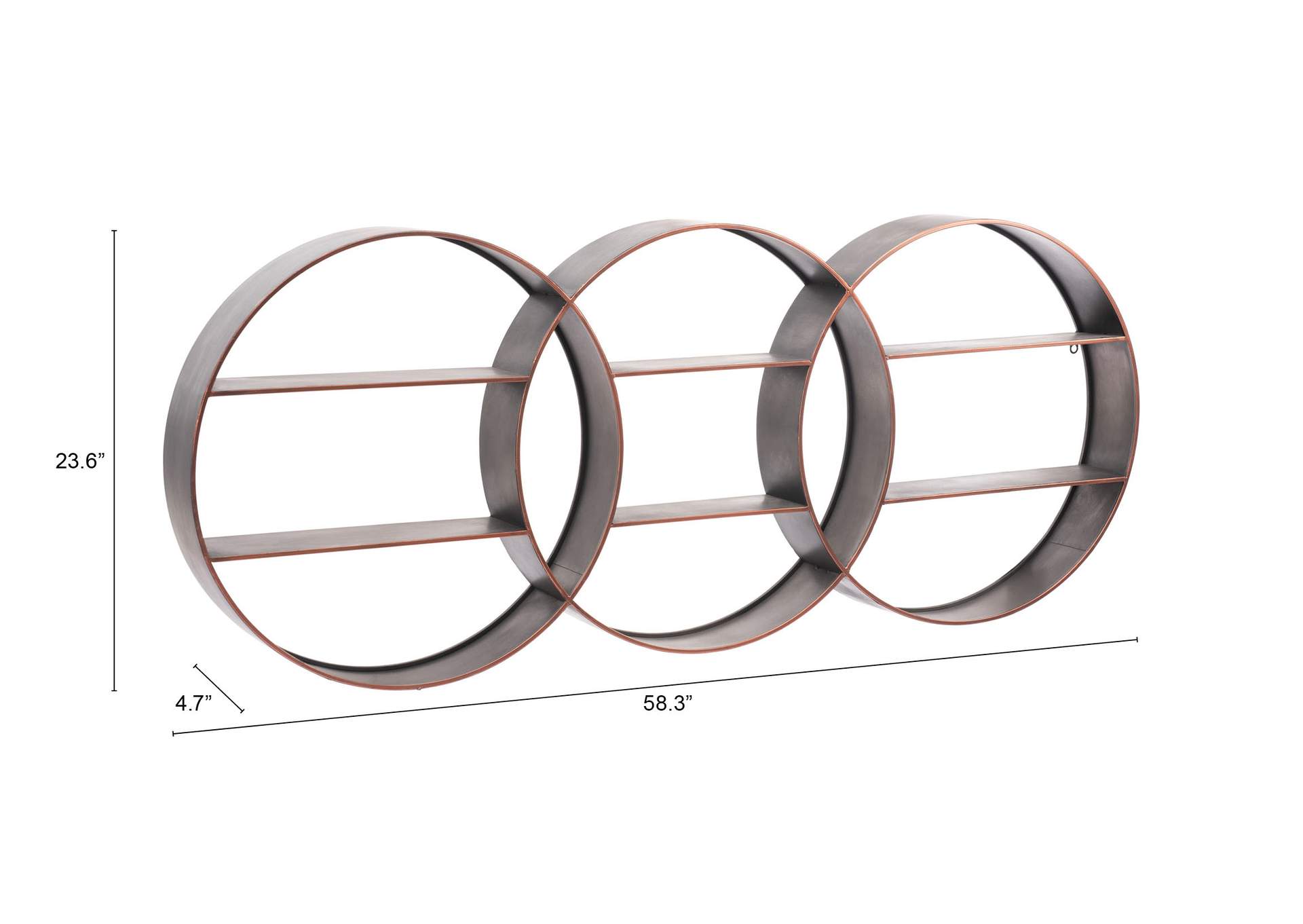 Guzzi Wall Shelf Antique Copper,Zuo