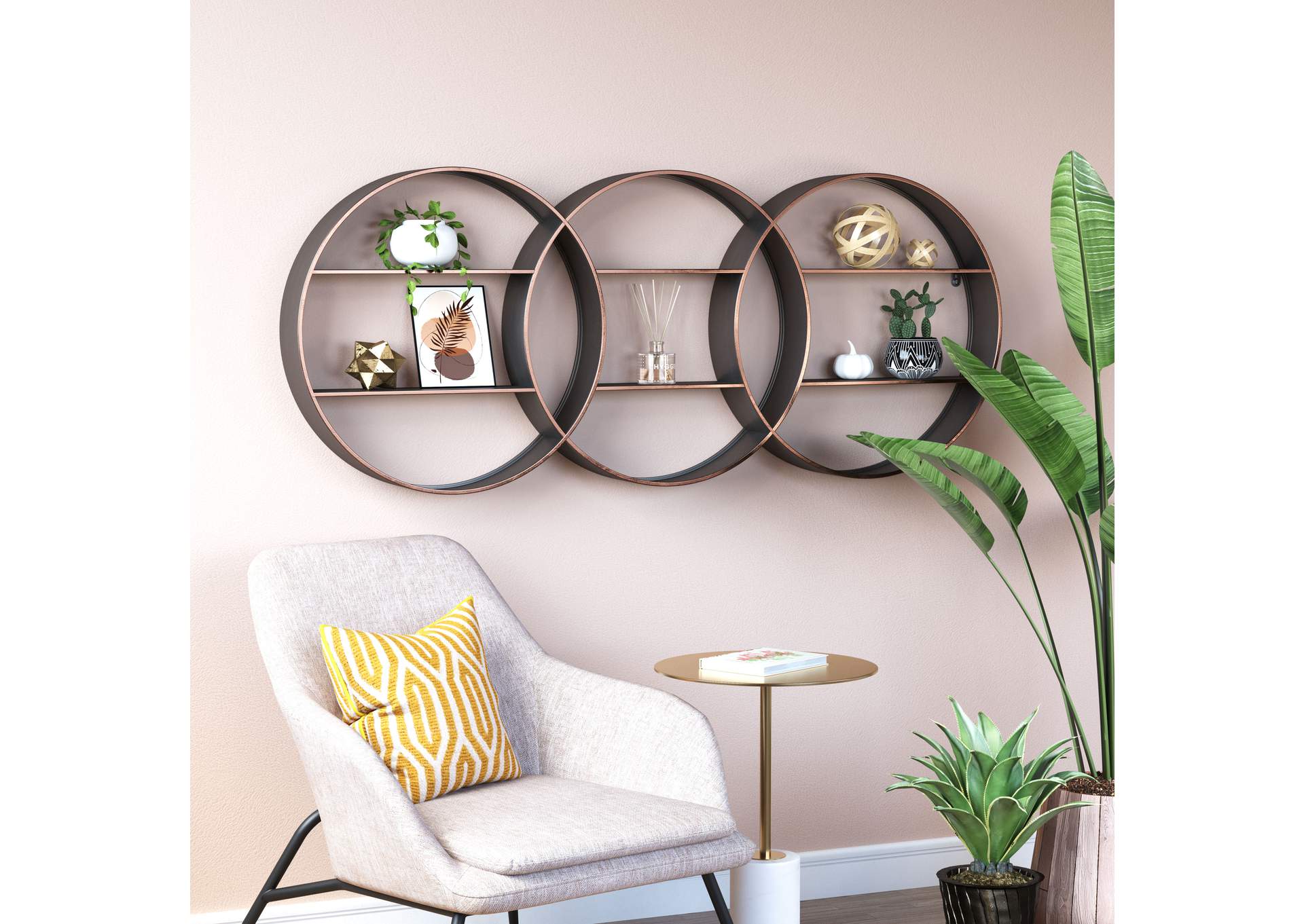 Guzzi Wall Shelf Antique Copper,Zuo