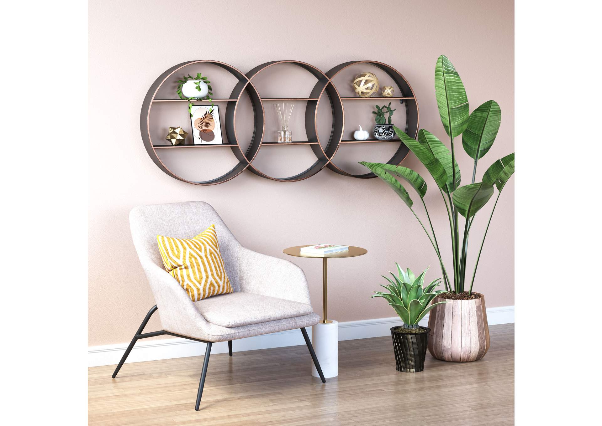 Guzzi Wall Shelf Antique Copper,Zuo
