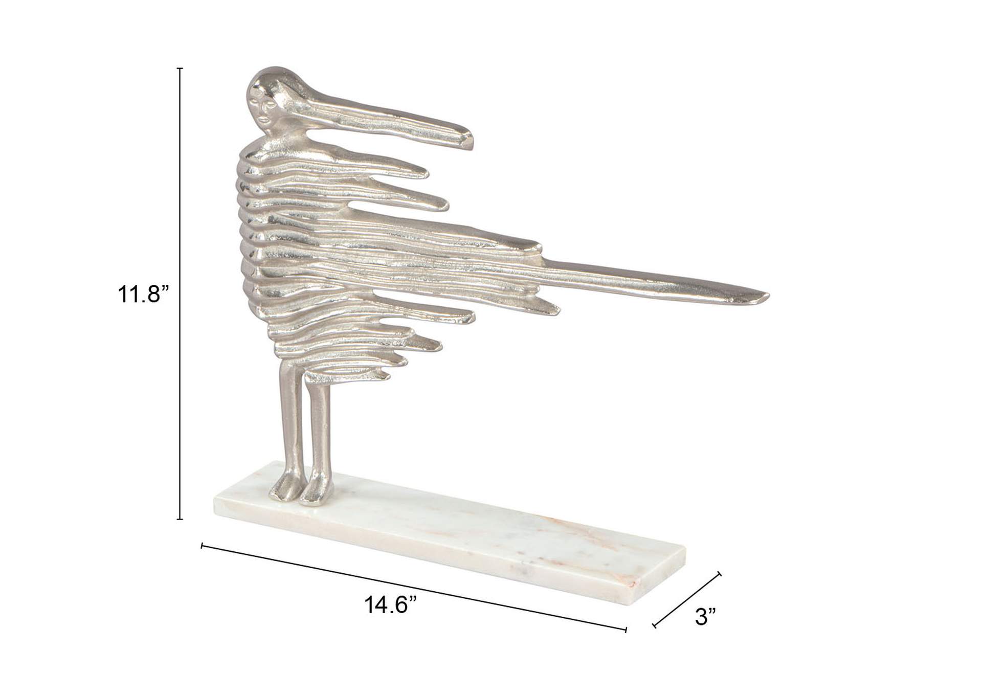 Streak Table Art Silver & White,Zuo