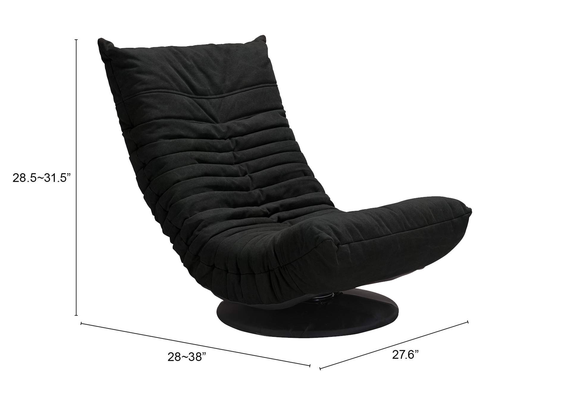 Down Low Swivel Chair Black,Zuo
