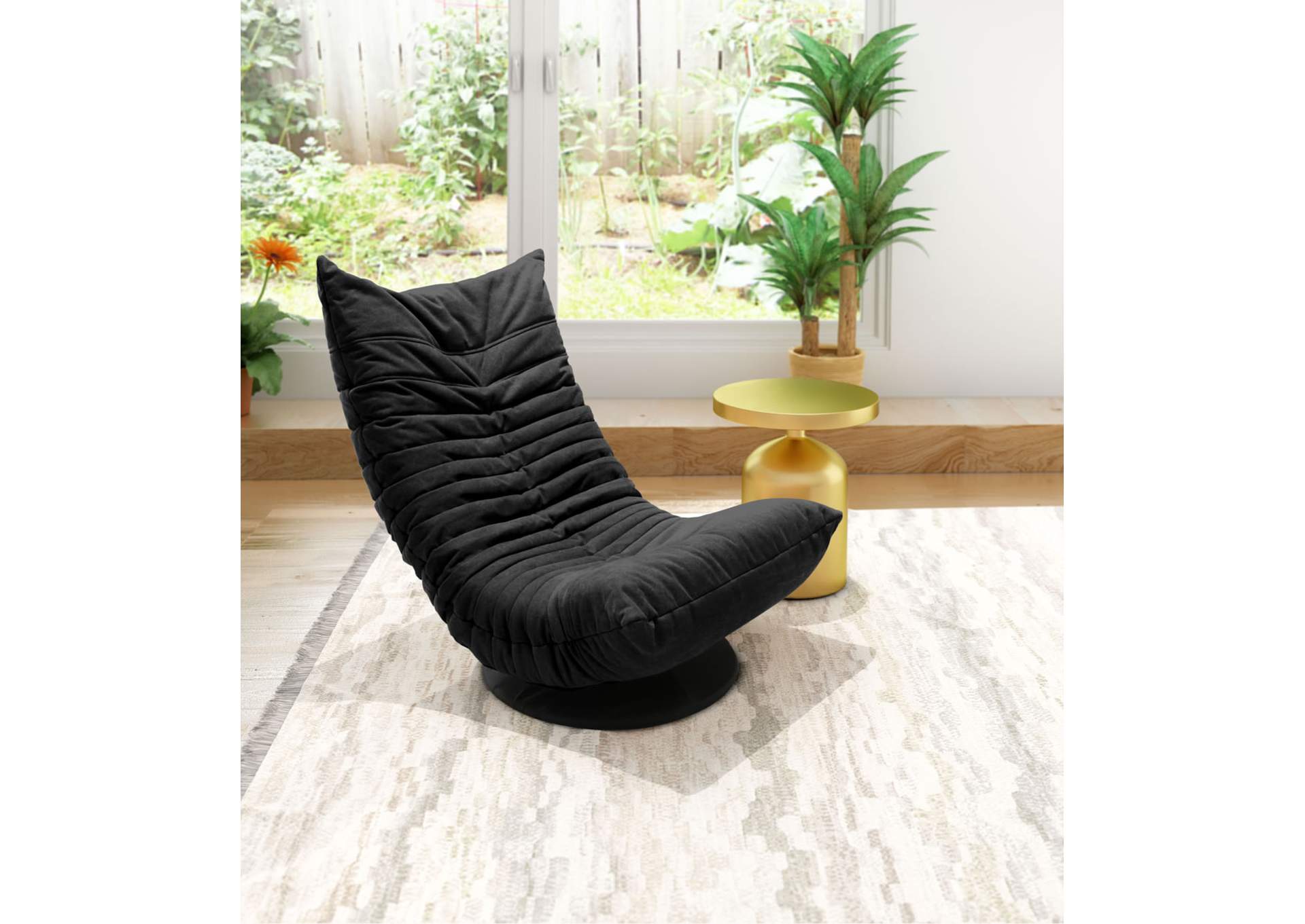 Down Low Swivel Chair Black,Zuo