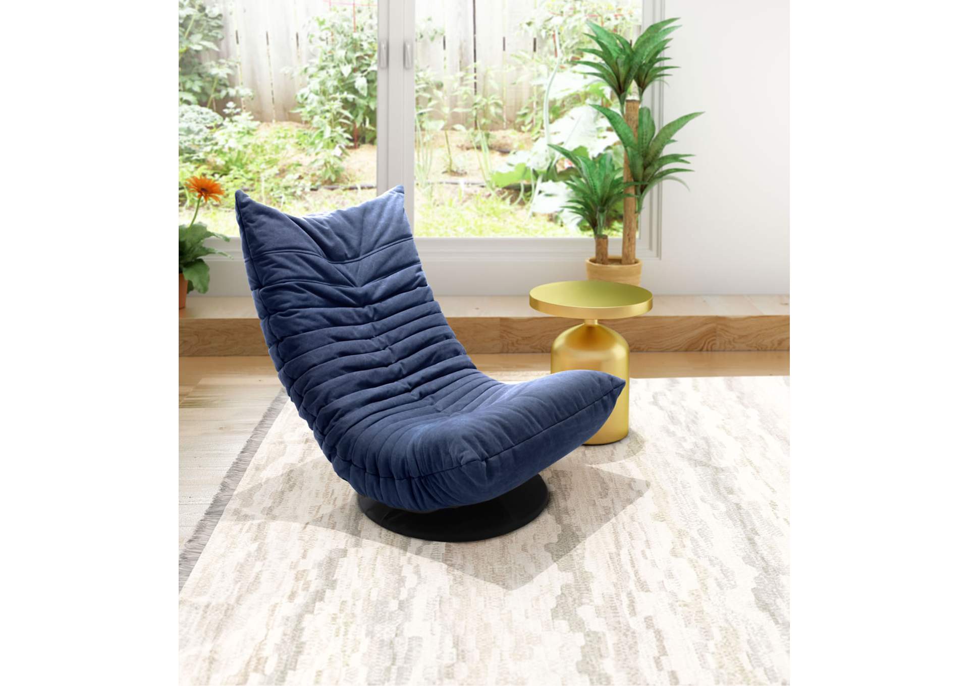 Down Low Swivel Chair Blue,Zuo
