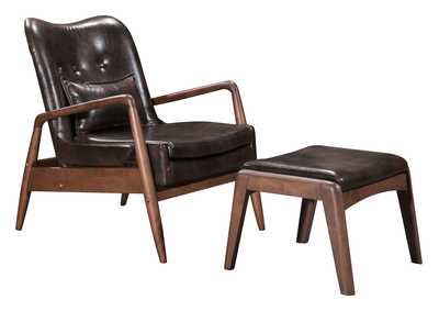Image for Bully Lounge Chair & Ottoman Brown