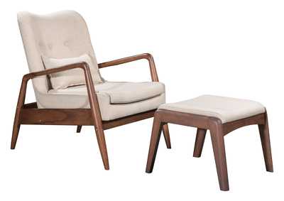 Image for Bully Lounge Chair & Ottoman Beige