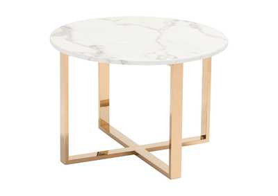 Image for Globe End Table White & Gold