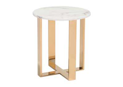 Image for Atlas End Table White & Gold