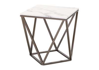 Image for Tintern End Table White & Antique Brass