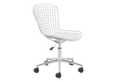 Image for Wire Office Chair Chrome & White Cushion