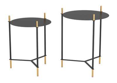 Image for Set Of 2 Jerry Side Tables Black & Gold