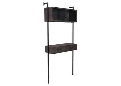 Image for Industrial Wall Desk Distressed Black