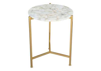 Image for Haru Side Table White & Gold