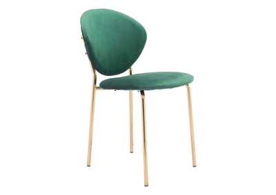 Image for Clyde Dining Chair (Set Of 2) Green & Gold