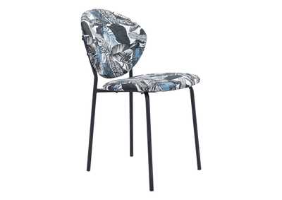 Clyde Dining Chair (Set Of 2) Leaf Print & Black