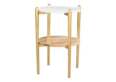 Image for Mina Marble Side Table White & Gold