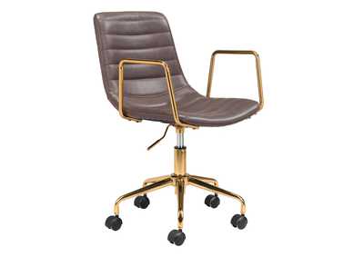 Image for Eric Office Chair Brown & Gold