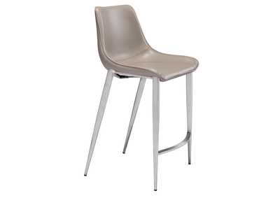Image for Magnus Counter Stool (Set Of 2) Brown & Silver