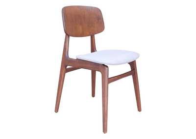 Image for Othello Dining Chair (Set Of 2) Light Gray & Walnut