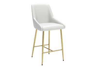 Image for Madelaine Counter Stool White & Gold