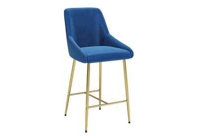 Image for Madelaine Counter Stool Navy Blue & Gold