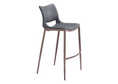 Image for Ace Barstool (Set Of 2) Dark Gray & Walnut
