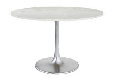 Image for Gotham Dining Table 48" White & Silver