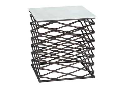 Image for Duke Side Table White & Antique Bronze