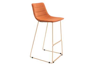 Image for Adele Barstool (Set Of 2) Orange & Gold