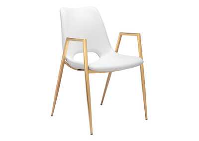 Image for Desi Dining Chair (Set Of 2) White & Gold